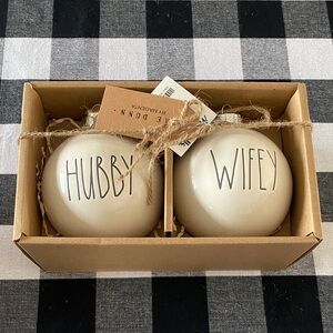 Rae Dunn Hubby and Wifey Christmas Ornaments
